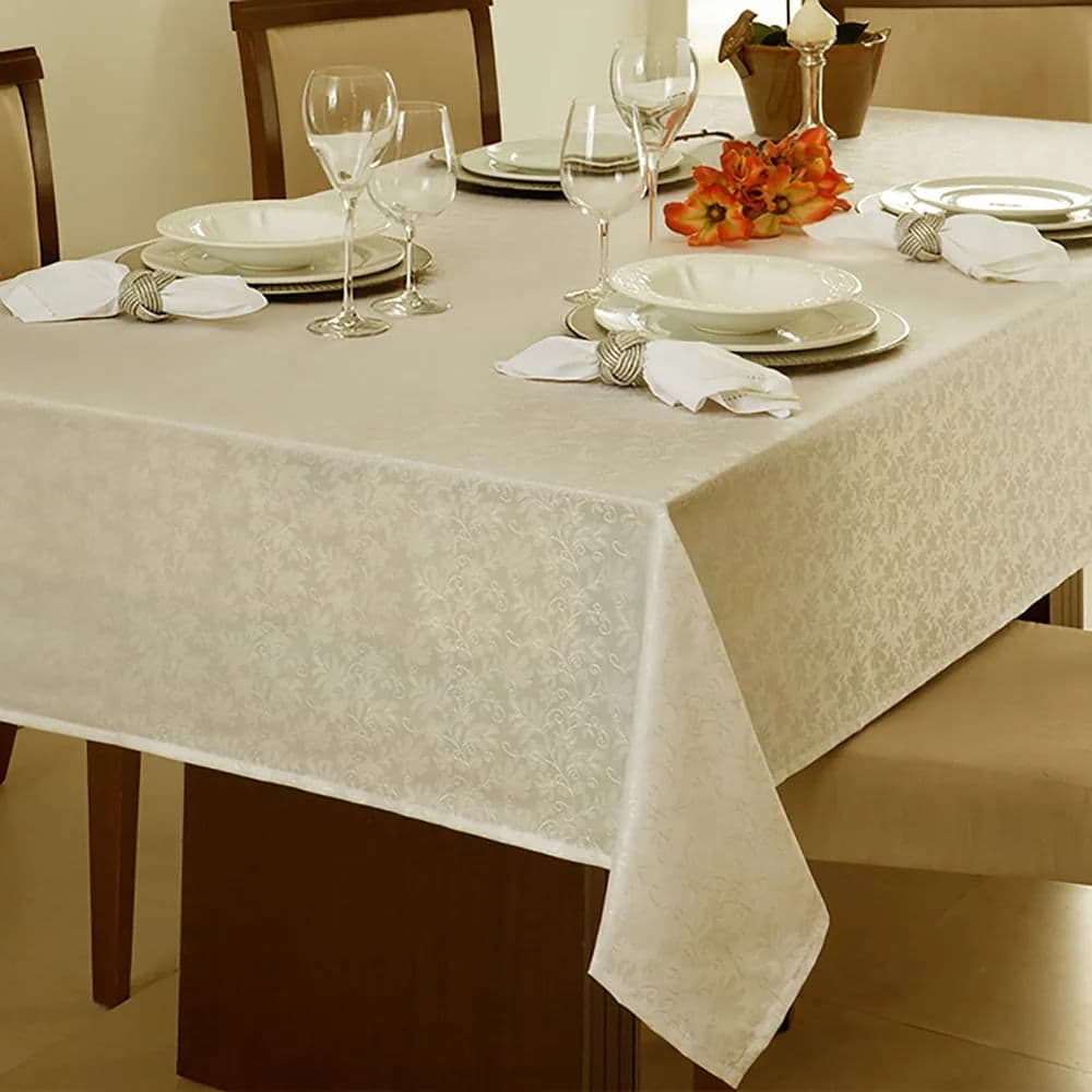 Toalha de Mesa Quadrada 1,40x1,40m Marfim Il Zani - Branyl