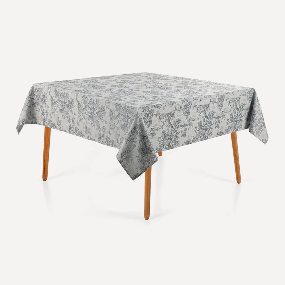 Toalha de Mesa Quadrada 8 Lugares Grazia Cinza