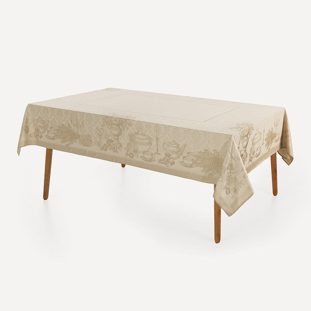 Toalha de Mesa Retangular 12 Lugares Louvre Bege