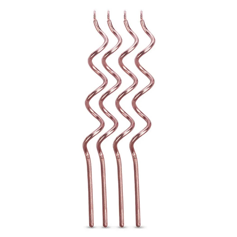 Vela para Aniversário Espiral Rosé - Silver Plastic