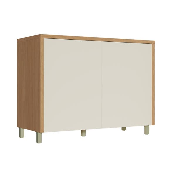 Balcão de Cozinha 100% MDF Carvalho e Greige com 2 Portas 91x120x52cm Condessa Nesher