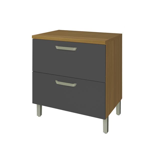 Balcão de Cozinha MDF Freijó e Grafite com 1 Gaveta e 1 Porta 80x86x52cm Safira Nesher