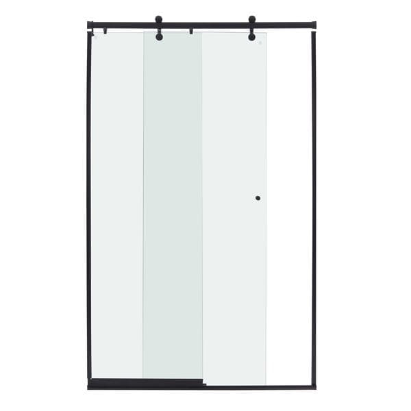Box para Banheiro 130x200cm Vidro Incolor Frontal de Correr 2 Folhas Preto Elegance Speed Temper