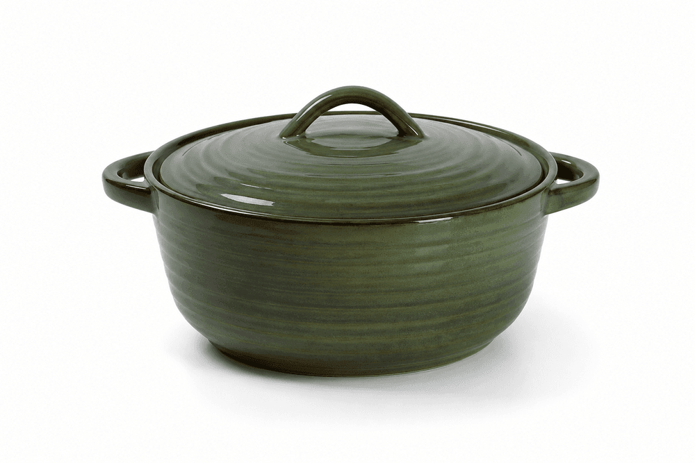 Cacorola Grande Jade em Ceramica 2,15l 27,5x13,5cm Verde Escuro - Full Fit