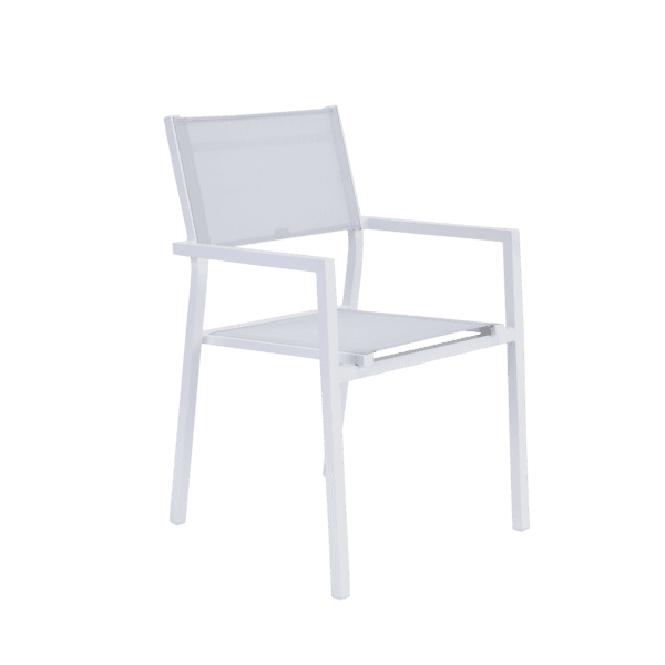 Cadeira de Jardim em Alumínio 85x55cm Branco Orion Alpha II Naterial