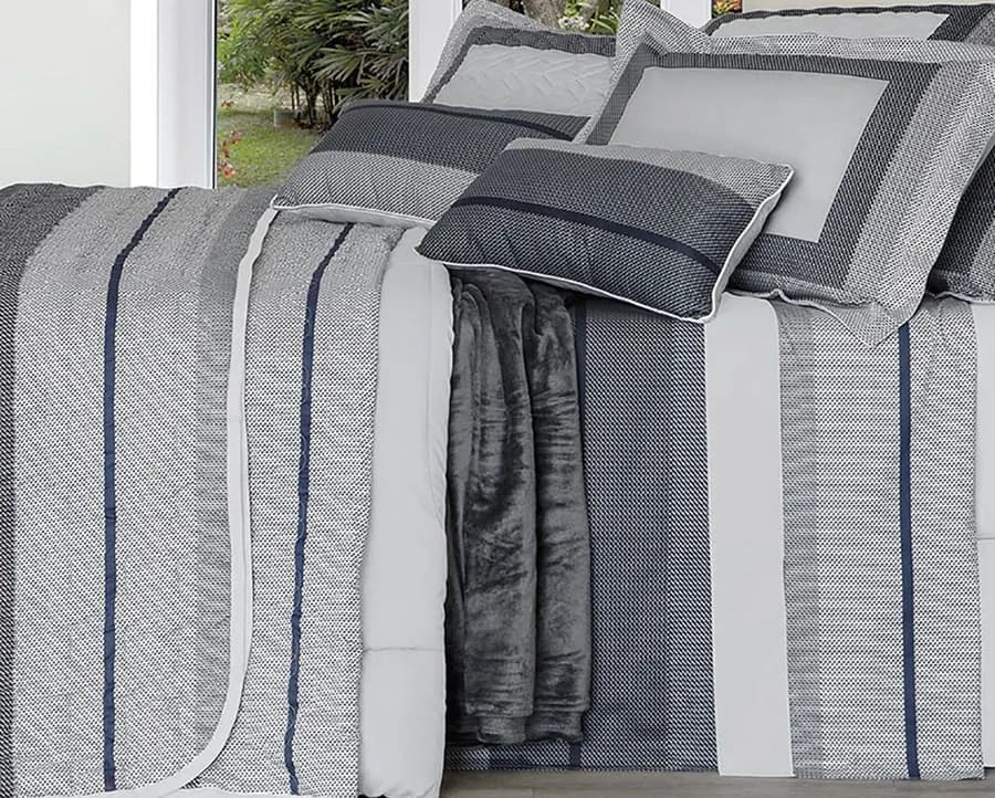 Colcha Matelassê Satinée King com 2 Porta Travesseiros - Percal 300 Fios Acetinado - Kacyumara