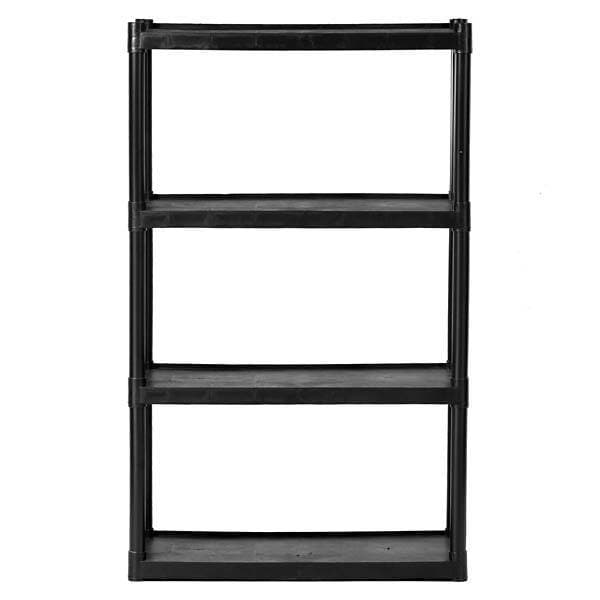 Estante de Plástico Polipropileno com 4 Prateleiras Preta 140,2x86,6x35,8cm 80kg São Bernardo