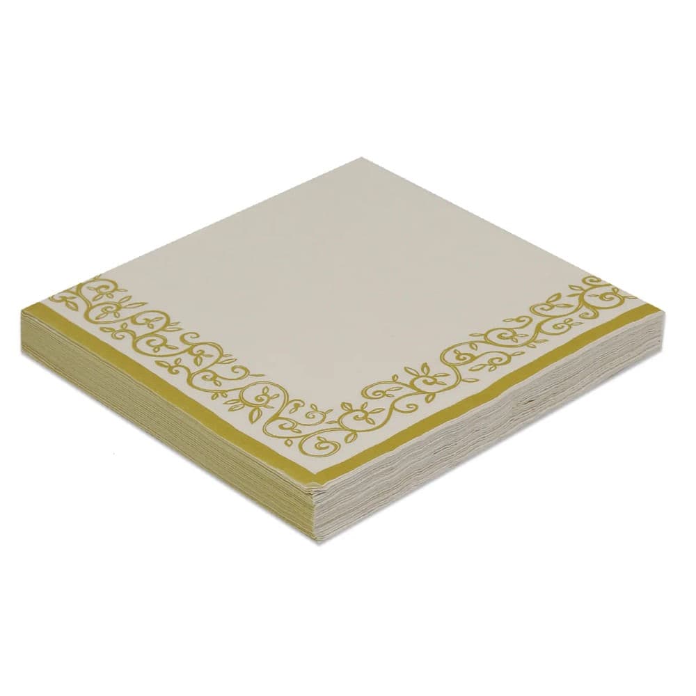 Guardanapo de Papel Folha Tripla 33cm Borba Dourada - Silver Plastic