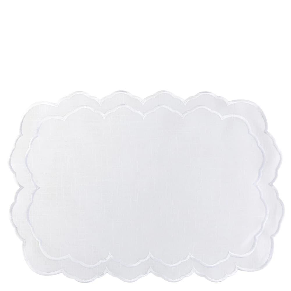 Jogo Americano de Poli-linho Auguri Casa Porto Fino Branco 35x50cm 4pçs