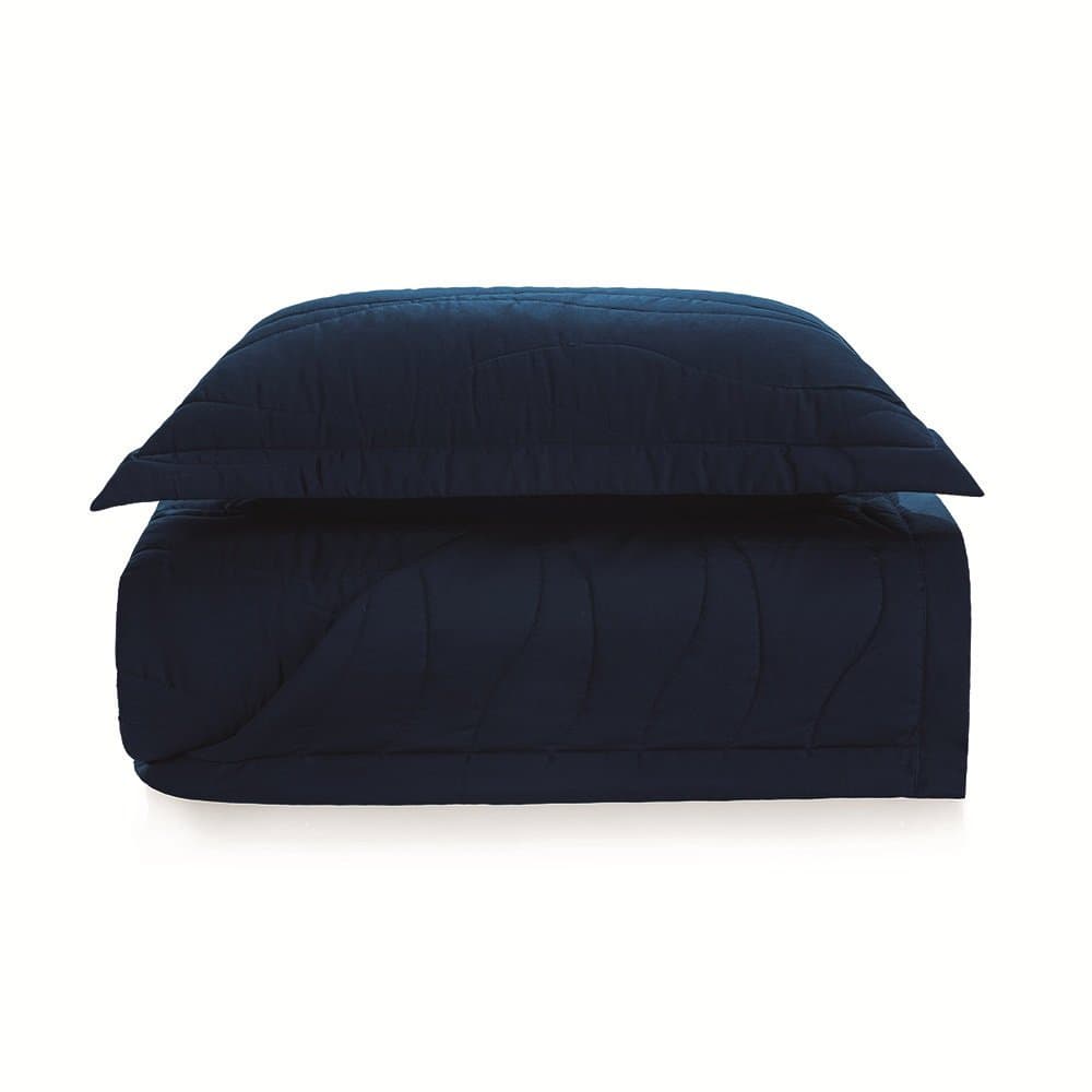 Jogo Colcha Solteiro Novara 300 Fios Trussardi Azul Siciliano 200cm x 280cm