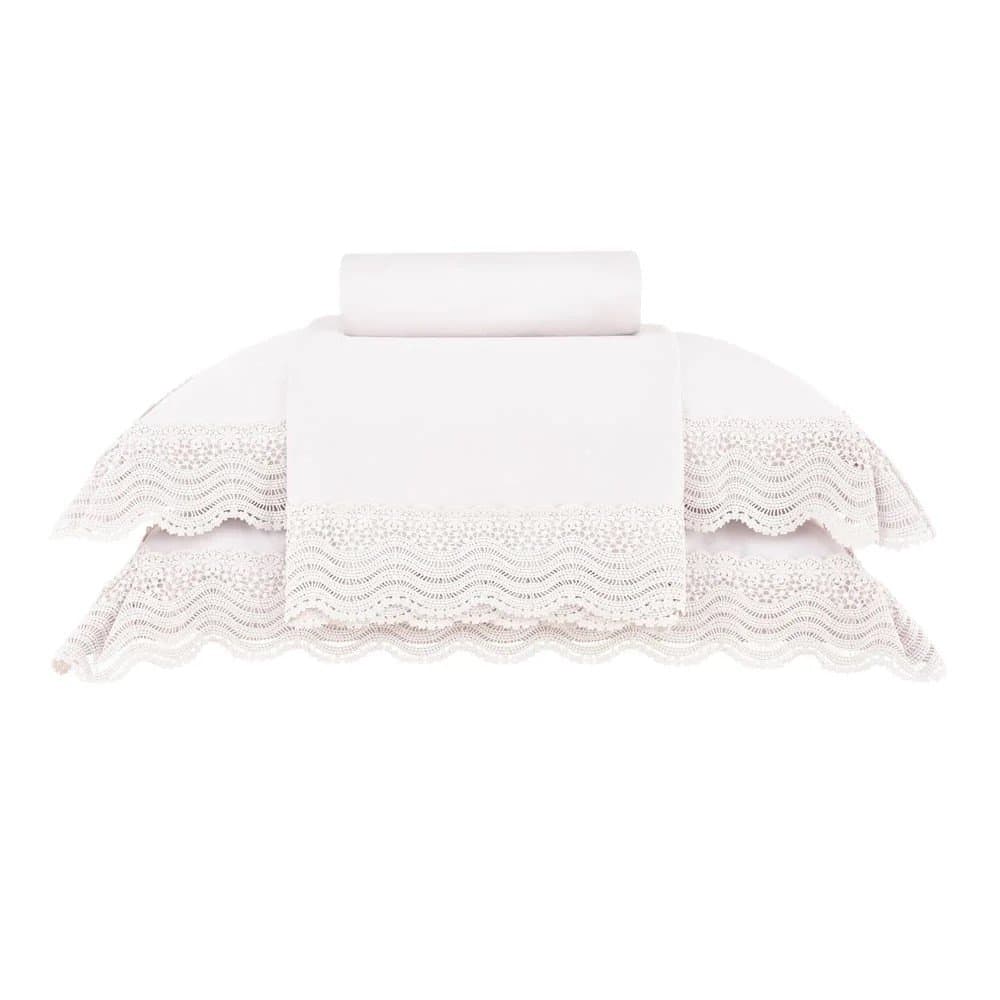 Jogo de Cama Queen Margot 400 Fios Buddemeyer Luxus Rosa 2,40 x 2,80 m