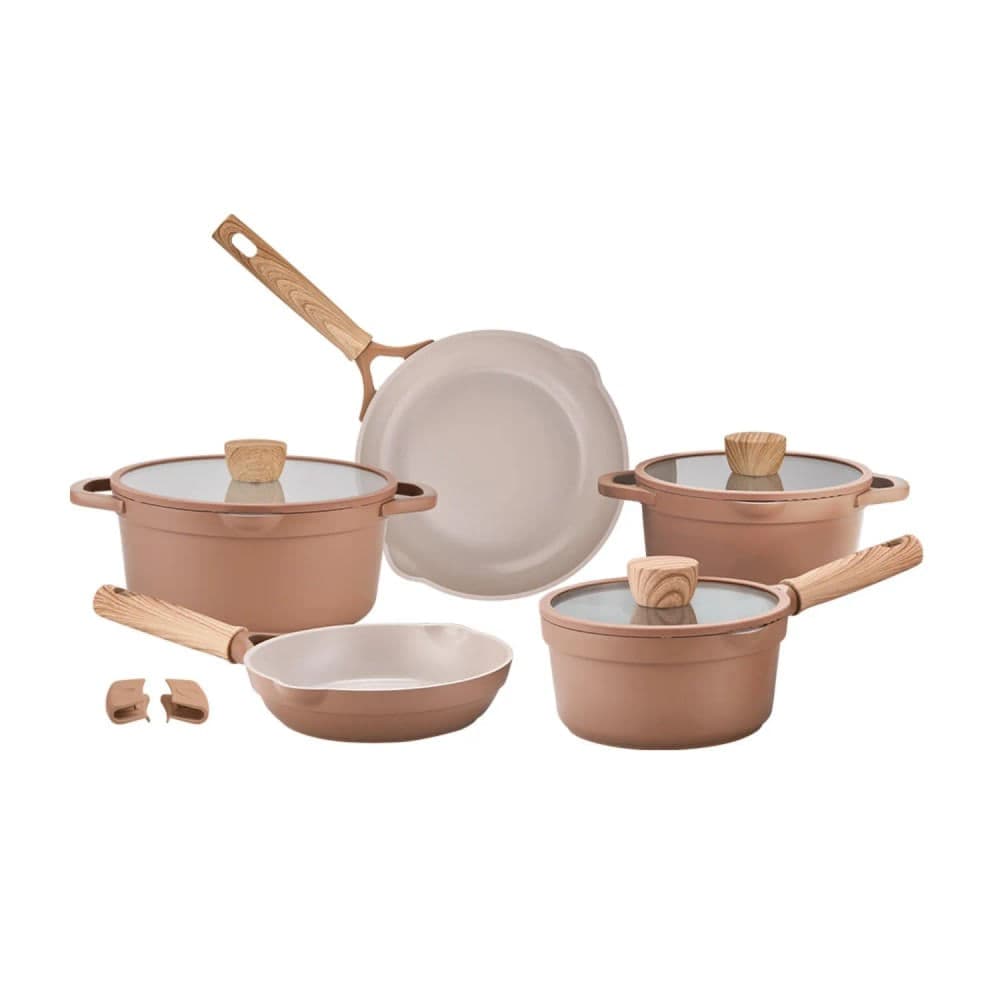 Jogo de Panelas Duna Antiaderente Ceramic Life 5 Peças Terracota - Brinox