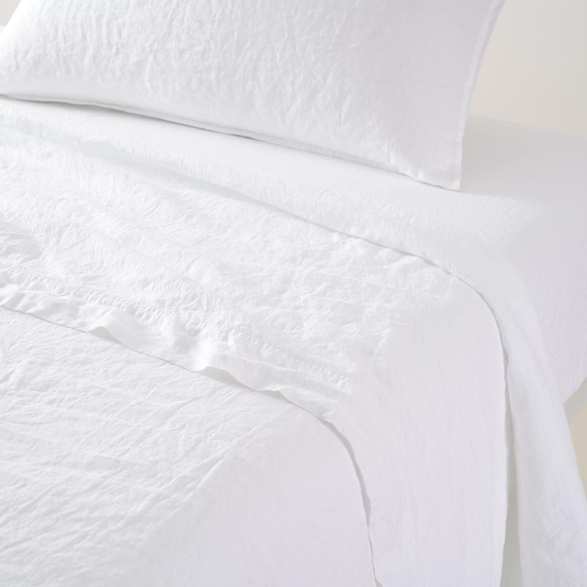 Lençol de Cima Super King Originel Linho Yves Delorme Branco 2,70 x 2,95 cm