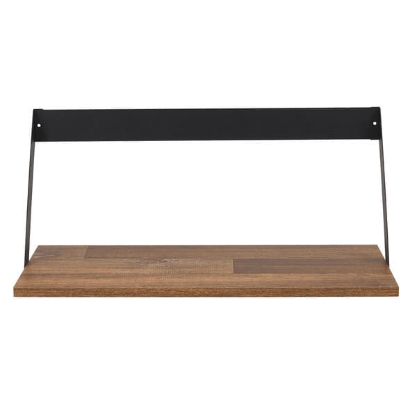 Prateleira Industrial de Madeira MDP Marrom 60x30x26cm com Suporte Visível Western Jateado Multivisão