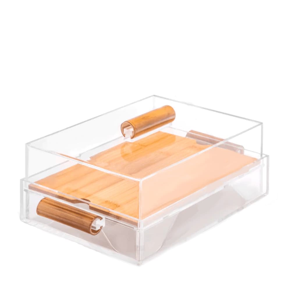 Resfriador de Frios de Acrílico e Bambu Onom 31x19x14cm