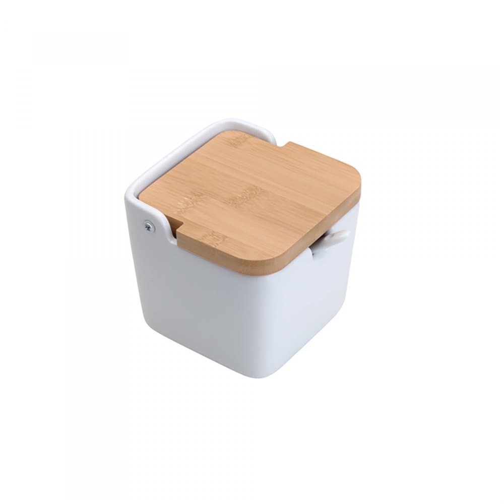 Saleiro de Mesa de Ceramica com Tampa de Bambum - Lyor
