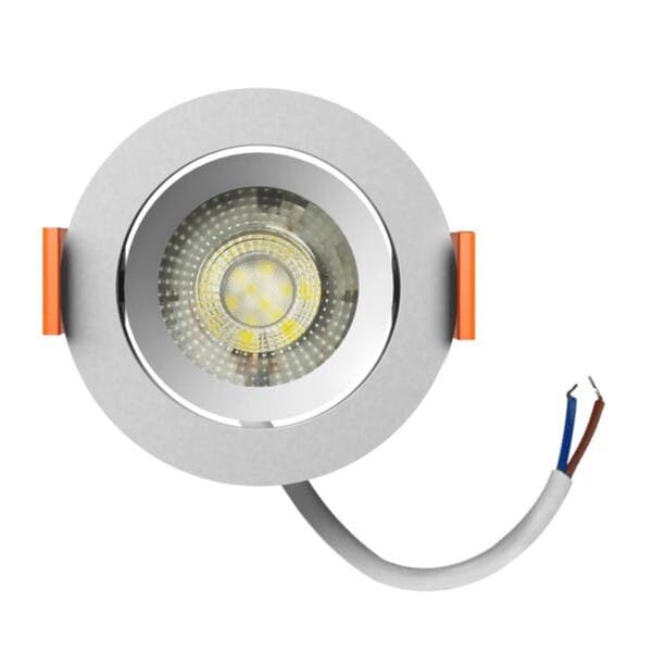 Spot Embutir Led Redondo 5W Luz Amarela LLUM Bronzearte EASY LED DECOR Branco