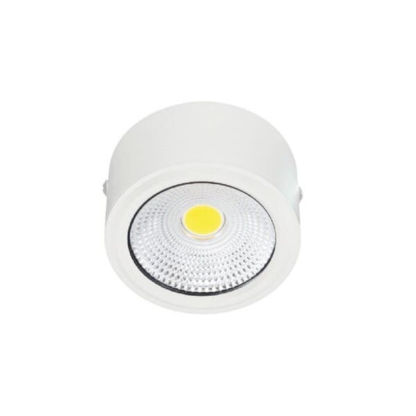 Spot Sobrepor Led Redondo 10W Luz Amarela Gaya Reflex Branco