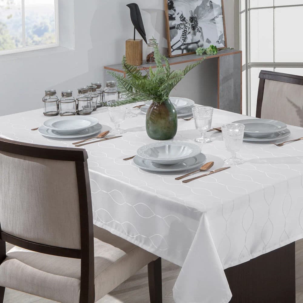 Toalha de Mesa Quadrada 1,60 Viena Branca - Branyl